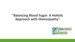 balancing blood sugar a holistic approach with homeopathy