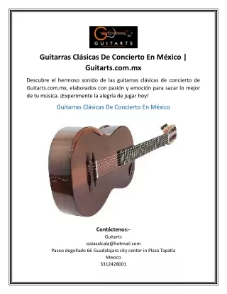 Guitarras Clásicas De Concierto En México | Guitarts.com.mx