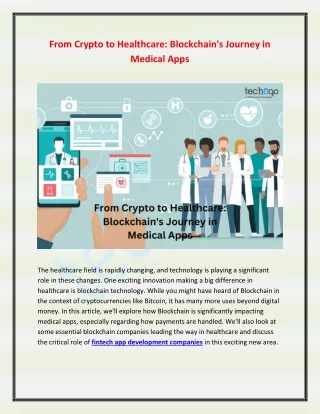 from crypto to healthcare blockchain s journey