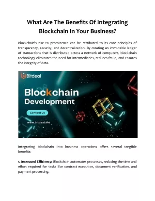 what are the benefits of integrating blockchain