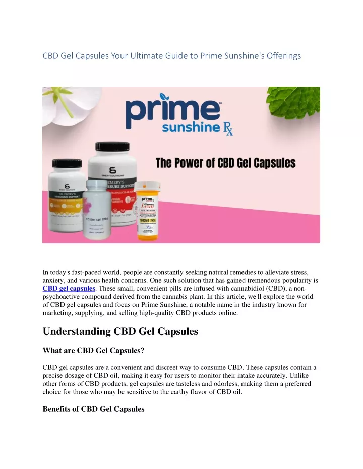 cbd gel capsules your ultimate guide to prime