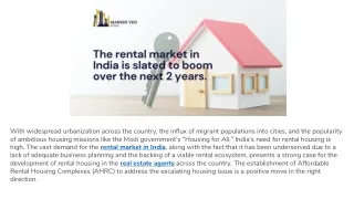 The Rental Market in India is slated to boom over the next 2 years
