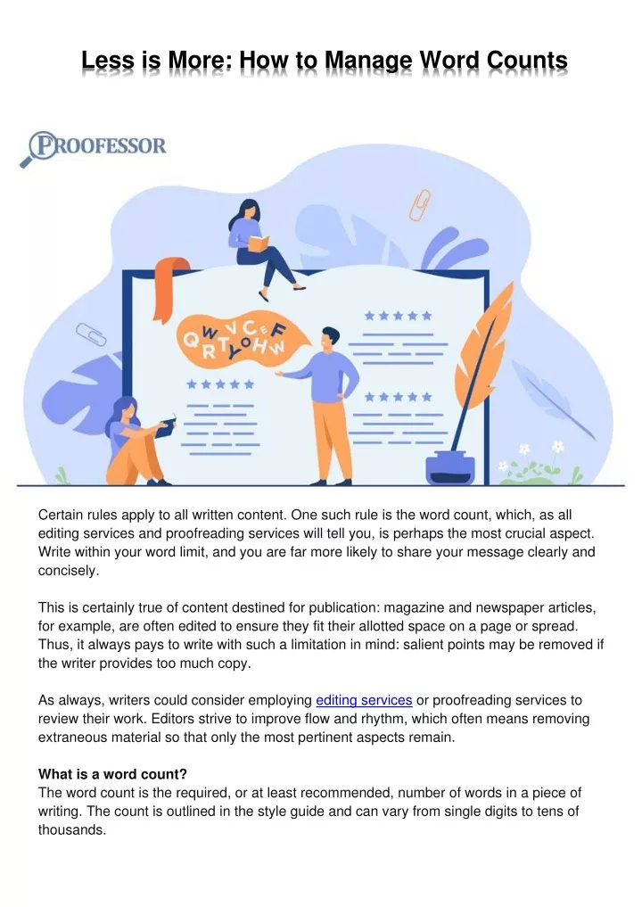 less is more how to manage word counts
