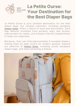 La Petite Ourse: Your Destination for the Best Diaper Bags