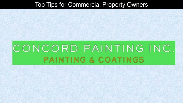 top tips for commercial property owners