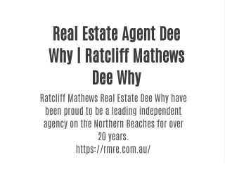 Real Estate Agent Dee Why | Ratcliff Mathews Dee Why