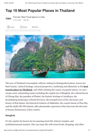 Most Popular Places in Thailand | Travools