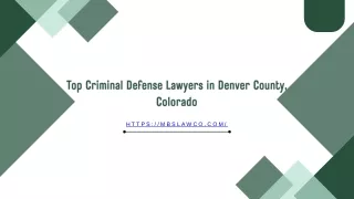 Top Criminal Defense Lawyers in Denver County, Colorado