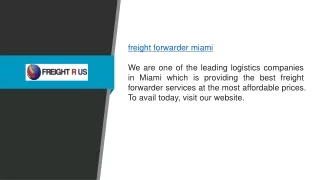 Freight Forwarder Miami Freightrus.net