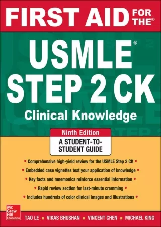 Read ebook [PDF] First Aid for the USMLE Step 2 CK, Ninth Edition