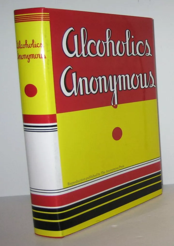 PPT PDF READ Alcoholics Anonymous Reproduction Of The First Printing Of The First Edition