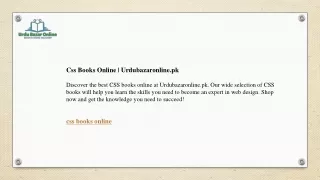 Css Books Online  Urdubazaronline.pk