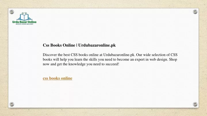 css books online urdubazaronline pk discover