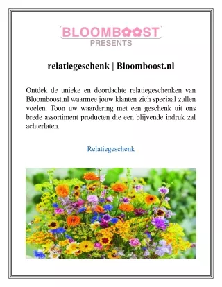 relatiegeschenk Bloomboost.nl