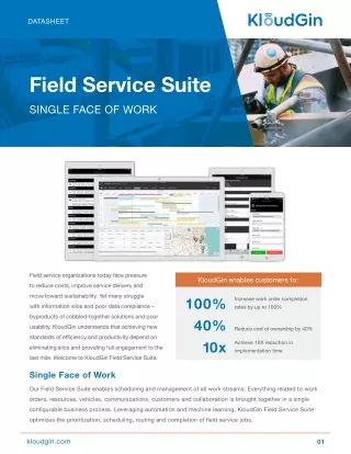 Filed Service Management Software | KloudGin
