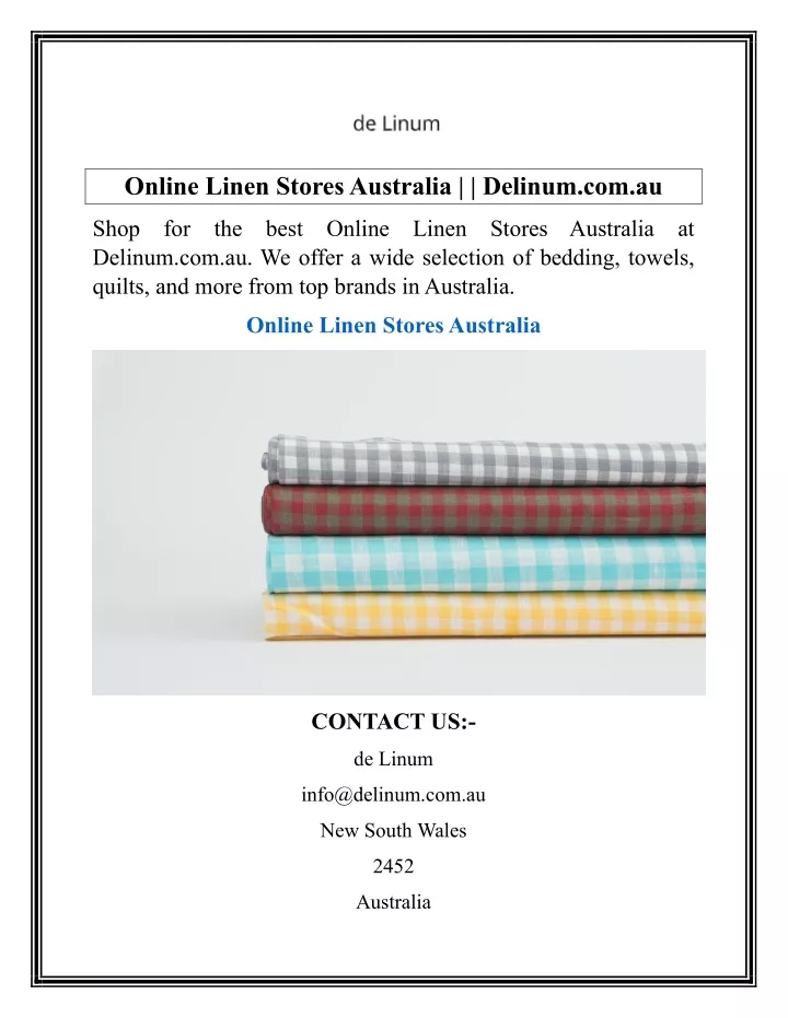 online linen stores australia delinum com au