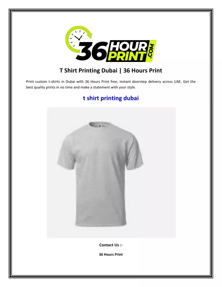 t shirt printing dubai 36 hours print