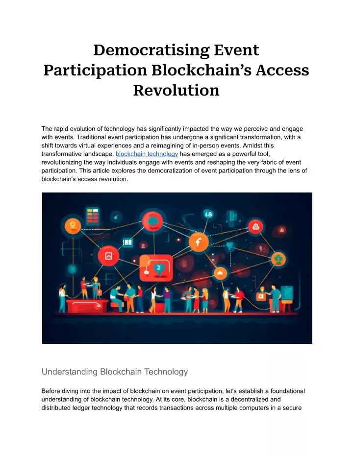 democratising event participation blockchain