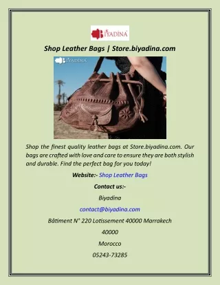 Shop Leather Bags  Store.biyadina