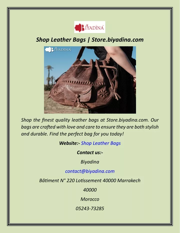 shop leather bags store biyadina com