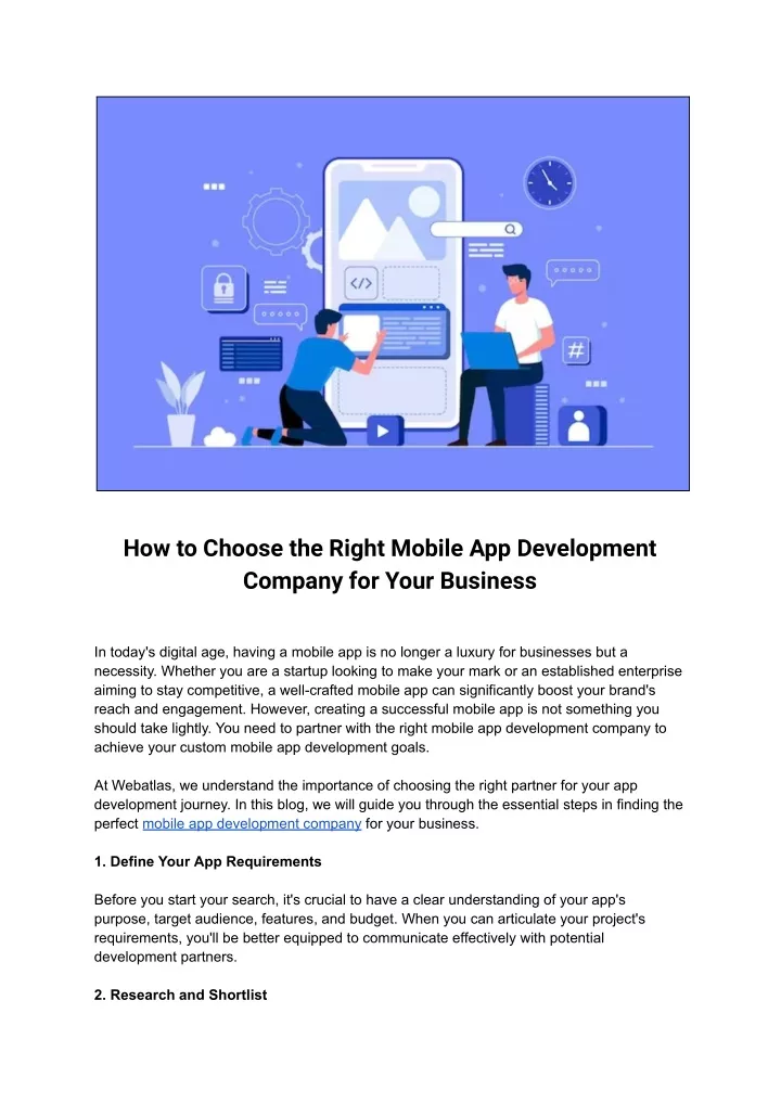 how to choose the right mobile app development