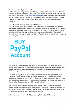 Buy demonstrated PayPal accounts_