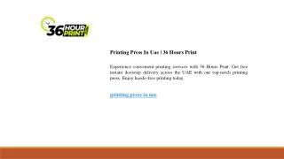 Printing Press In Uae  36 Hours Print