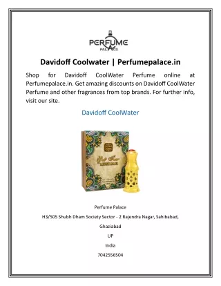 davidoff coolwater perfumepalace in