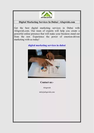 Digital Marketing Services In Dubai  Afogwish.com