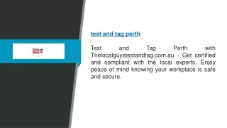 Test And Tag Perth | Thelocalguystestandtag.com.au