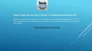 Home Inspection Services Chicago  Condohomeinspections.com