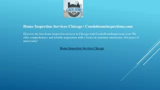 home inspection services chicago