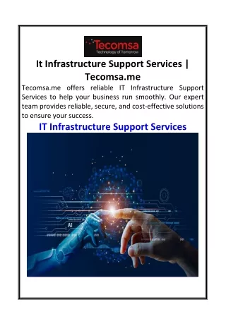 It Infrastructure Support Services | Tecomsa.me