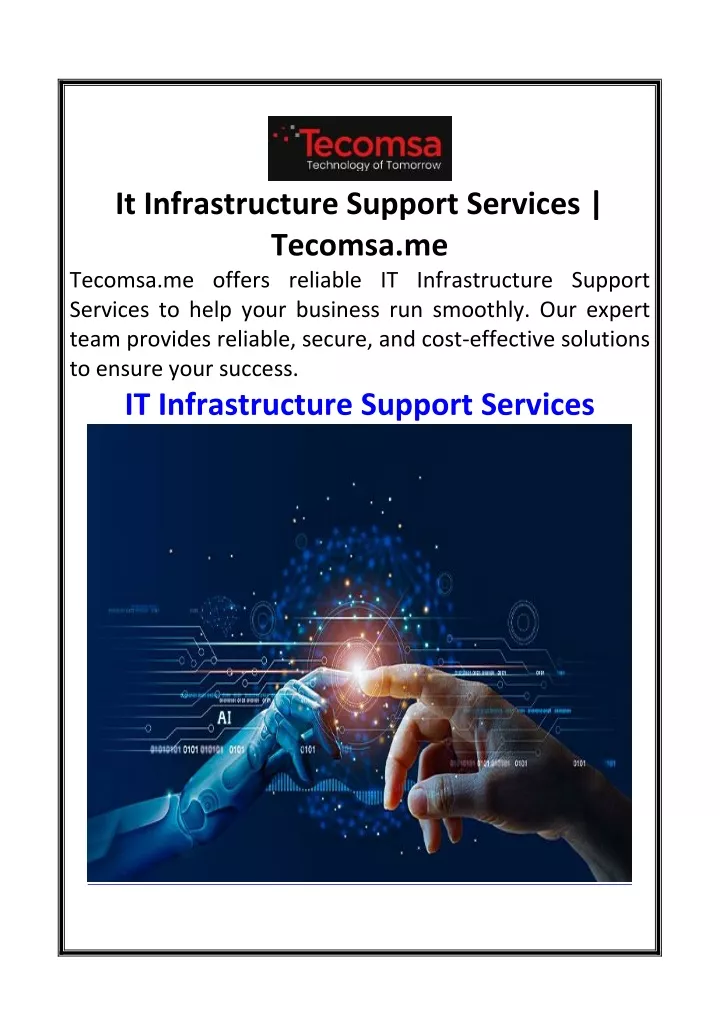 it infrastructure support services tecomsa