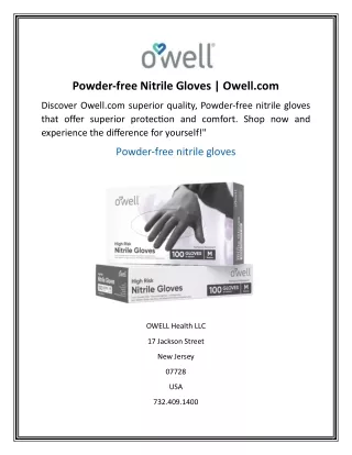 Powder-free Nitrile Gloves  Owell.com