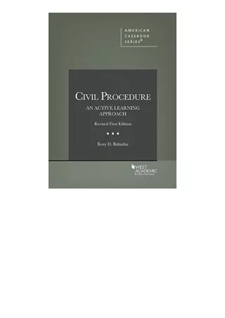 Download PDF Civil Procedure An Active Learning Approach Revised 1st Edition Ame