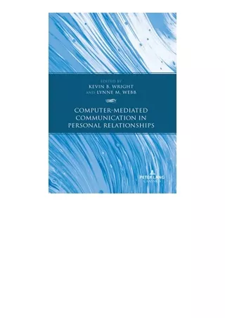 Ebook download Computer Mediated Communication in Personal Relationships for and