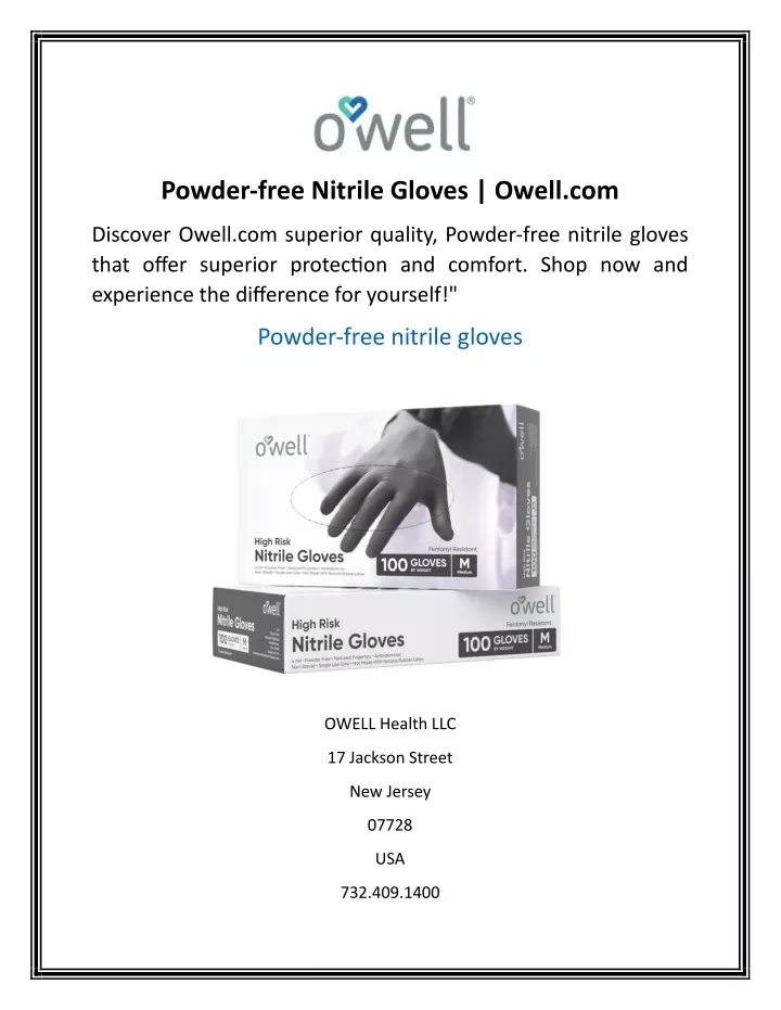 powder free nitrile gloves owell com