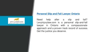 Personal Slip And Fall Lawyer Ontario | Levyinjurylaw.com