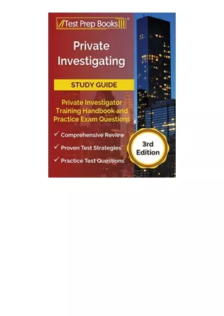 Download PDF Private Investigating Study Guide Private Investigator Training Han