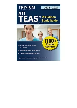 PDF read online ATI TEAS 7th Edition 2023 2024 Study Guide 1100  Practice Questi