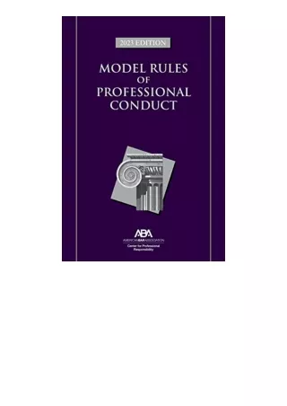 Kindle online PDF Model Rules of Professional Conduct 2023 Edition free acces