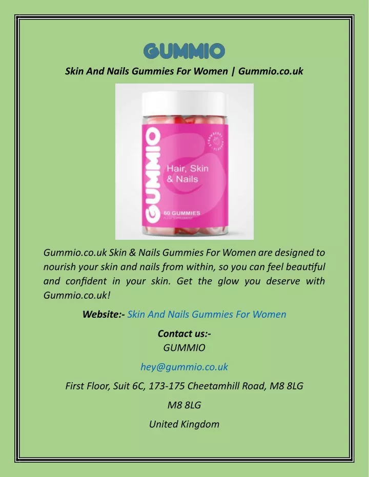 skin and nails gummies for women gummio co uk