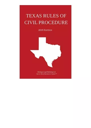 Ebook download Texas Rules of Civil Procedure 2019 Edition unlimited