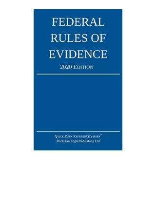 Ebook download Federal Rules of Evidence 2020 Edition With Internal Cross Refere
