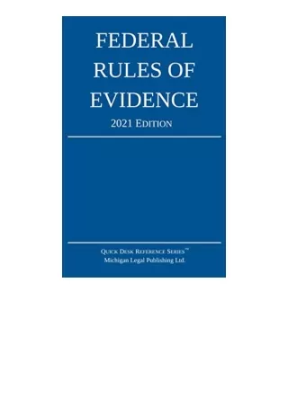 Download Federal Rules of Evidence 2021 Edition With Internal Cross References f