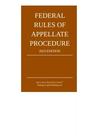 Download Federal Rules of Appellate Procedure 2023 Edition for ipad