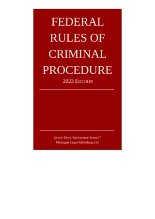 Download Federal Rules of Criminal Procedure 2023 Edition for ipad