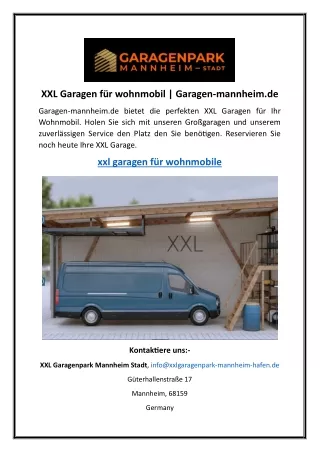 XXL Garagen für wohnmobil  Garagen-mannheim.de