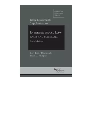 Ebook download Basic Documents Supplement to International Law Cases and Materia